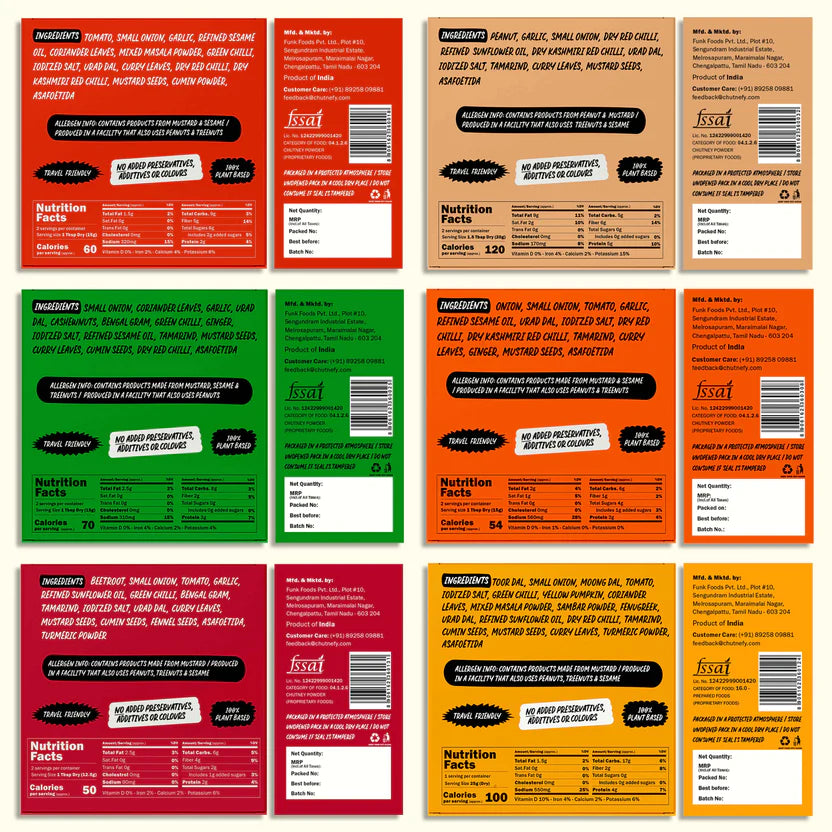 South-Style 6 Pack (5 Chutneys + 1 Sambar) | 20% OFF