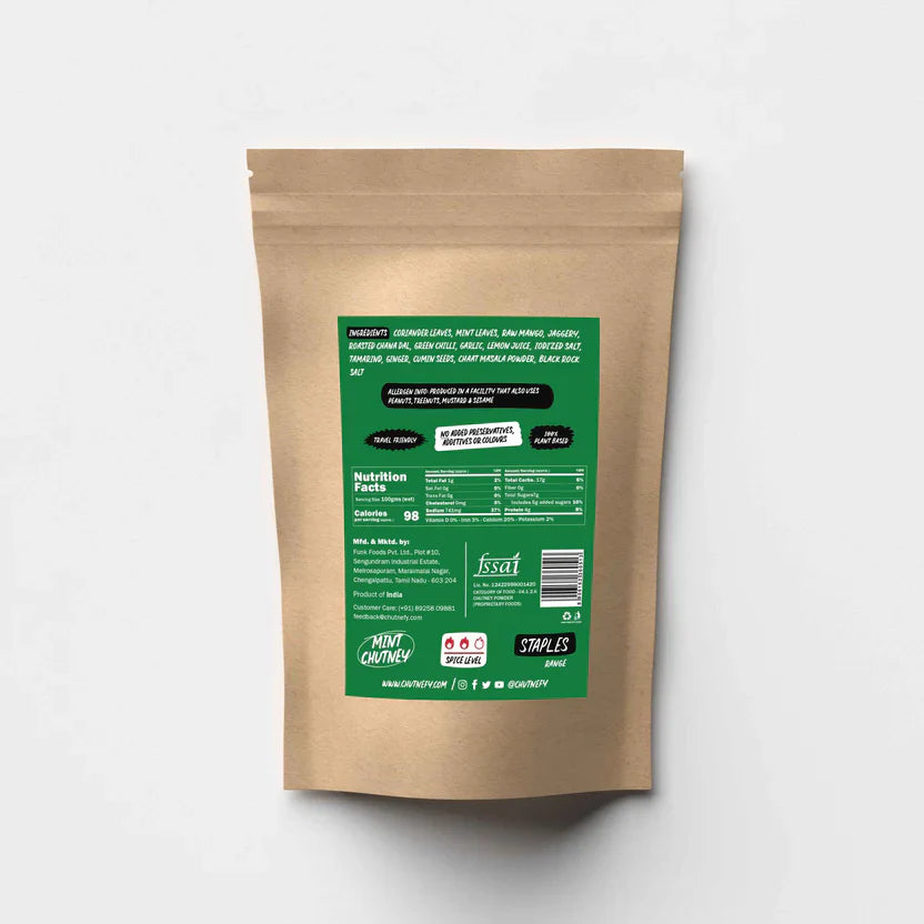 Mint Chutney | North Indian Style | Medium Spicy | 250g (makes 1000 ml chutney)