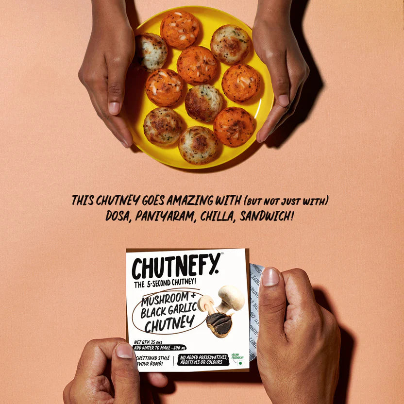 Mushroom & Black Garlic Chutney | Chettinad Style | Medium Spicy