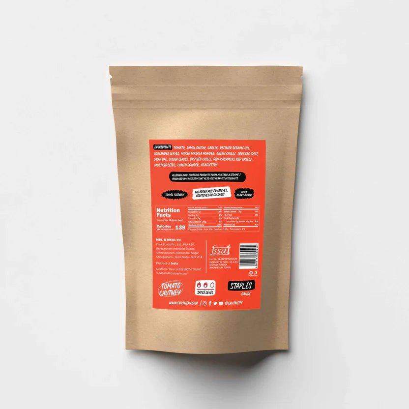 Tomato Chutney | Madras Style | Medium Spicy | 250g (makes 1000 ml chutney)